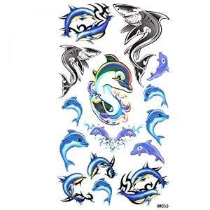 Fat-catz-copy-catz Various Designs Ladies Girls Roses Butterflies Black Stars Temporary Tattoos Parties Gift Bags Pinata (C7 Dolphin Tattoos)