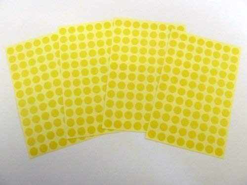 Yellow Paper Stickers, 8mm Circular, 384 Labels, Self-Adhesive Sticky Labels, Economy Pack