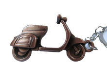 Load image into Gallery viewer, Fat-catz-copy-catz Silver, Bronze or grey tone mini solid metal Vespa Lambretta moped motor bike scooter keyring

