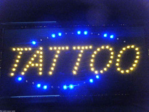 TATTOO SHOP FLASHING LED HANGING SIGN WINDOW SIGN BOARD
