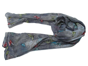 Soft Sophisticated Butterfly Insect Print Ladies Long Scarf, Shawl, Wrap, Sarong by Fat-catz-copy-catz
