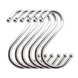 Fat-catz-copy-catz Metal S Hook 5-Pack Stainless Steel Various Sizes For Hanging clothes, Scarfs, in Kitchens, Shops, markets