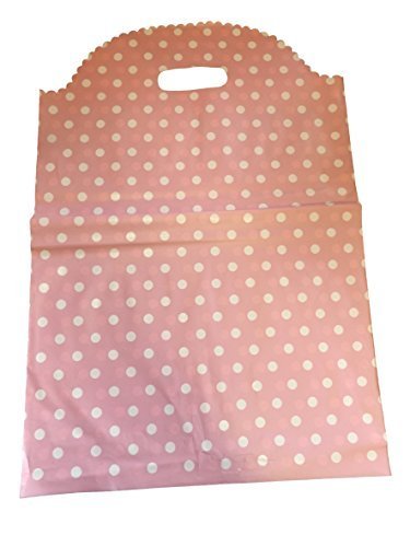 Fat-catz-copy-catz 45+ Bags per Pack Quality Fashion Pink Polka dots Spotted Print Plastic Carrier Bags for Shops, Boutiques, Markets, Party Bags