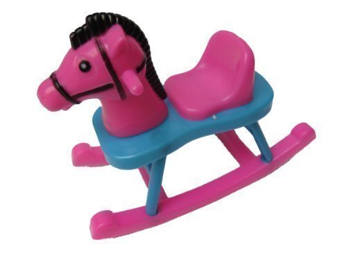 Fat-catz-copy-catz Pink Plastic Small Doll Sized Furniture Accessories Nursery Rocking Horse girls gift