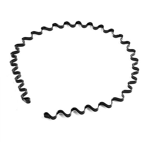 New Wavy Metal Sports Men's Women's Hair Hoop Band Headband-color in Black