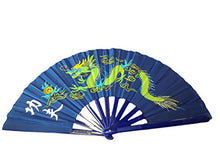 Load image into Gallery viewer, fat-catz-copy-catzÃÂ® Large Ying-Yang Dragon Plastic &amp; Cotton Chinese Japanese Oriental Burlesque Dancing Fancy Dress Geisha Decorative Hand Fan 24&quot; Span
