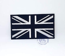 Load image into Gallery viewer, Union Jack Variation and American Flag USA Iron on Sew on Embroidered Patch (Union Jack Black)
