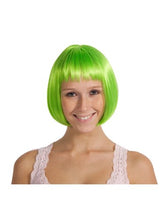Load image into Gallery viewer, Fancy Dress Bob-Style Neon Party Wig Adults Neon green
