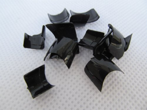 Pack of 20 Salon quality black short false nail front tips posted from London by fat-catz