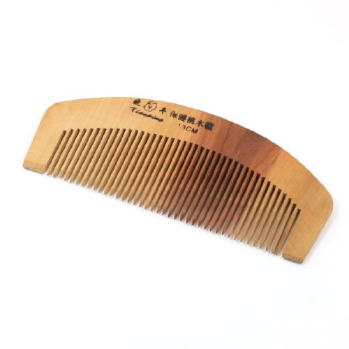 Chinese Character 40 Teeth Brown Peach Wooden Hair Comb 13cm Long