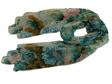 Load image into Gallery viewer, Fat-catz-copy-catz Soft Chiffon feel lightweight summer Pink, Blue flower roses print ladies fashion shawl scarf sarong
