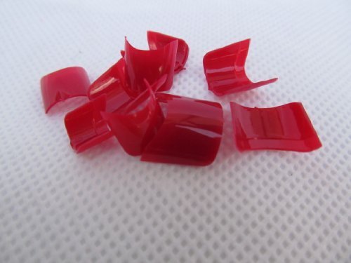 Pack of 20 Salon quality dark red short false nail front tips posted from London by fat-catz