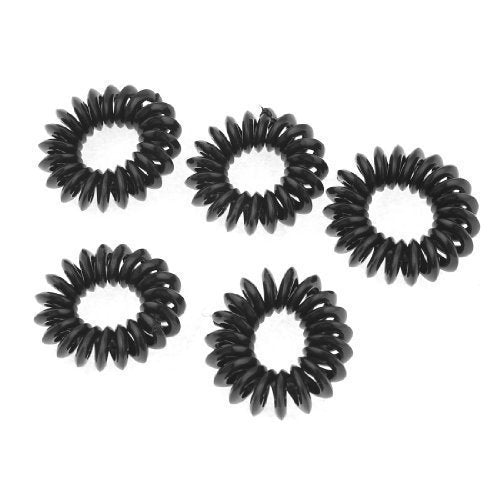 Fat-catz-copy-catz Women 5 Pcs Black Elastic Circle Hair Tie Ponytail Holder Band