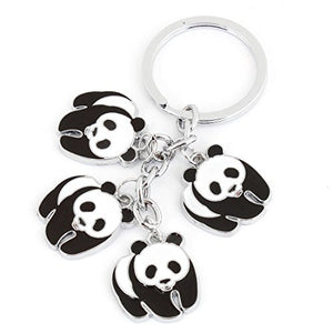 Fat-catz-copy-catz 25mm Ring Dia 4 Pandas Pendant Keyring Keychain Key Holder