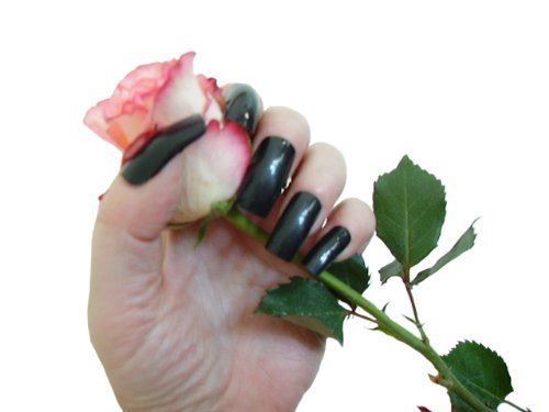 Long Black Full Cover False Nails from Pink-Candy - 500