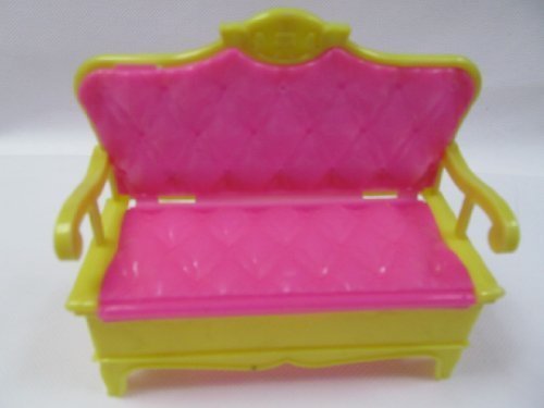Fat-catz-copy-catz Shelly Doll's sized Plastic Living Room Sofa furniture pink/yellow, (Doll not included)