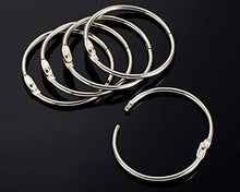 Load image into Gallery viewer, Fat-catz-copy-catz 10 Pcs Metal Silver Tone Stainless Steel Round Hinged Binding Rings Book Loose Leaf Rings Keychain Ring 3 sizes: 2&quot;, 2.5&quot; or 3&quot;
