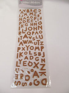 Sheet Gold Glitter Letter Alphabet Puffy 3D Style Stickers for Craft Kids Scrap Books Birthday Card Making - by Fat-Catz