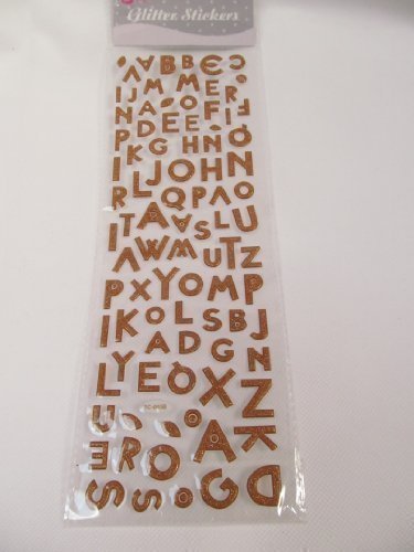 Sheet Gold Glitter Letter Alphabet Puffy 3D Style Stickers for Craft Kids Scrap Books Birthday Card Making - by Fat-Catz