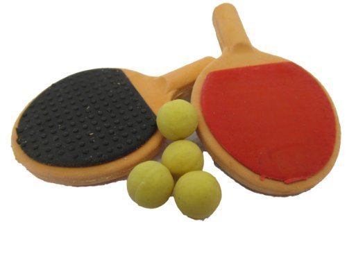 Fat-catz-copy-catz 2x Novelty Puzzle Collectable Table Tennis bats & Balls Erasers Rubbers (not Iwako) colour randomly selected