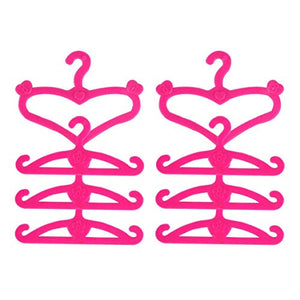 12pcs Doll Cloth Hangers Heart-Shape 2 3/8 Inches Pink-Random Style