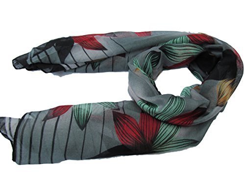 Fat-catz-copy-catz Soft lightweight Exotic Lotus flowers roses print ladies fashion shawl scarf sarong Hijab