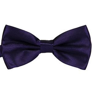 TANGDA Men Solid Tuxedo Satin Polyester Bow Tie BowTies - Pink