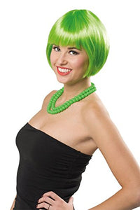 Fancy Dress Bob-Style Neon Party Wig Adults Neon green