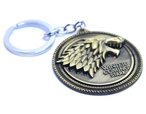 Fat-catz-copy-catz Bronze Winter is Coming - Stark Family Key Chain - Jon Snow's Wolf Sigil (Bronze Keyring)