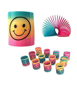 LINSUNG Small Smiley Rainbow Circle Mini Unicorn Expression Spring Circle Creative Children's Educational Toys 6pc