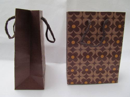 Fat-catz-copy-catz 5X Quality Flower Arty Design Print Hard Card Board Paper Gift Bags Cord Handle 20cmx15cmx7.5cm