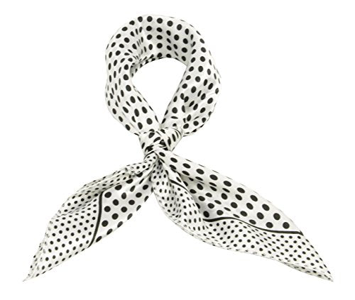 Polka Dot Neck Scarf Square Neckerchief (White)
