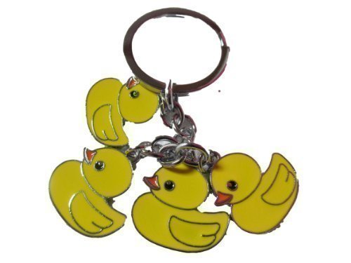 Fat-catz-copy-catz Cute 4 piece Yellow Ducks keyring handbag charm detailing gift