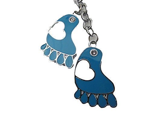 large animated blue diamonte feet anatomy enamel keyring - by Fat-catz-copy-catz