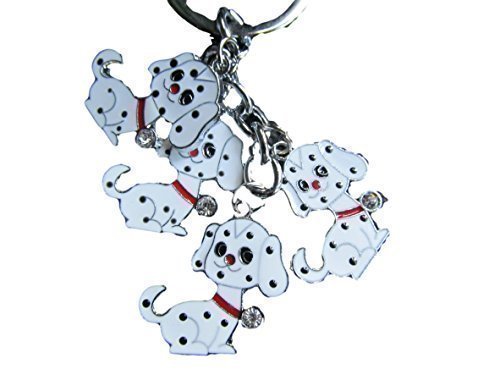 Fat-catz-copy-catz Cute 4 piece dogs, puppy, Disney's 101 Dalmatians keyring charm gift