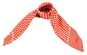 Women Ladies Silk Feel Square Scarf Red Polka-dot Pattern Soft Neckerchief