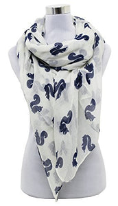 HotStyleZone Brand New Ladies Scarf Shawl Sarong Squirrel Print Cream Pink Mint Grey Blue (Cream)