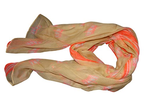 Soft Extra Large Royal Queens Kings Crown Print Design Beige & Pink Ladies Fashion Shawl Scarf 170cm x 110cm Posted by Fat-Catz