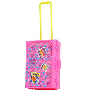 Uteruik Lovely Pink Plastic 3D Travel Case Suitcase Storage For Doll Dream House Accessories