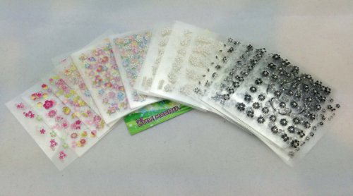 Sweet Treasure 50 Sheets of 3D Nail Art Stickers Multi Flower Decals Pro Set Collection 1- Multi Color