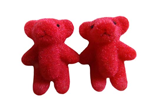 Fat-catz-copy-catz 5x Fuchsia Hot Pink Small Mini Tiny Felt miniature doll's house craft teddy bears 1/12th scale 1.4
