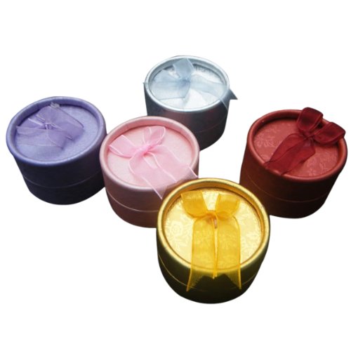 5pcs Cardboard Round Jewelry Ring Necklace Earring Gift Package Case Box Display