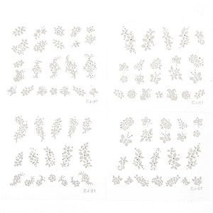 40 sheets 3D Mix Painted Nail Art Sticker Tip Decal Decorations + 10 free