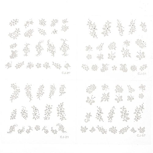 40 sheets 3D Mix Painted Nail Art Sticker Tip Decal Decorations + 10 free