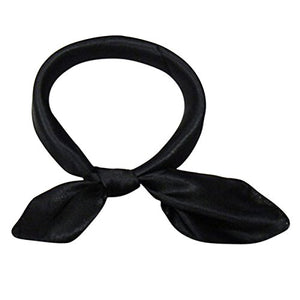 Hee Grand New Solid Candy Scarves Artificial Silk Square Black