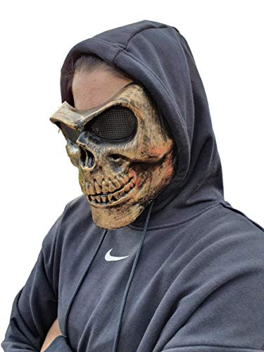 Fat-catz-copy-catz Half Face Skull Skeleton Dressing Up, Fancy Dress Mask, Cosplay Halloween Paintballing Unisex one size