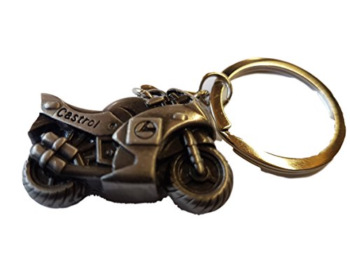 Fat-catz-copy-catz 1x grey classic racing motorbike enamel metal keyring gift idea