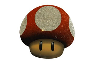 Mario red power-up mushroom smooth iron on heat transfer clothes patch by fat-catz-copy-catz