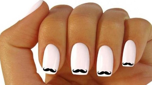 x20 NAIL ART WATER TRANSFER STICKER DECALS CUTE BLACK MOUSTACHE #381