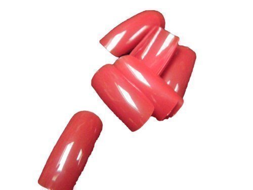 100x False Blood Bright Red medium length Full Coverage false nails & glue, 10 different sizes (10 of each size) by Fat-Catz-copy-catz